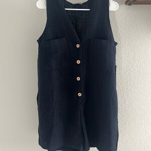 TUCKERNUCK | navy blue myla textured romper